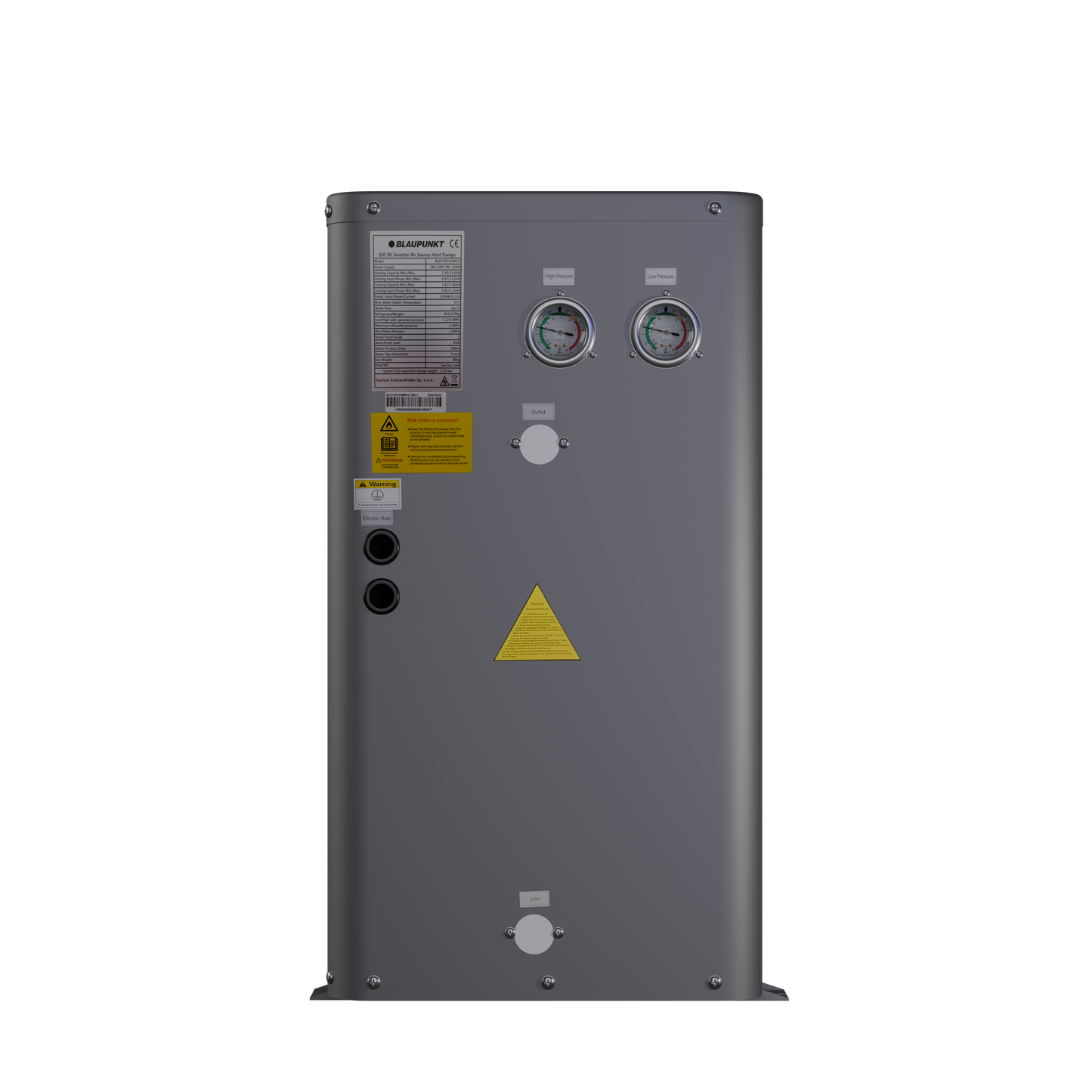 Pompa de caldura 6 KW aer-apa pentru incalzire si racire BLAUPUNKT BLP06P1V2MR32 MONOBLOC, Inverter R32 ERP A+++, compresor Panasonic, MONOFAZAT